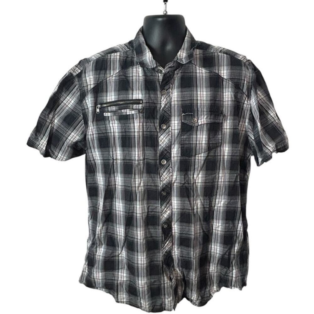 Marc Ecko Deadly Threads Plaid Button-Up Shirt Xx… - image 2